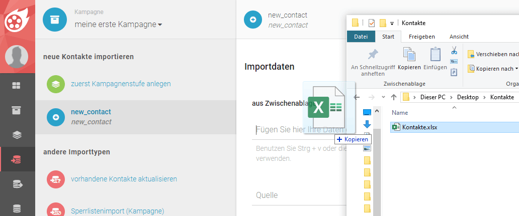 Kontaktliste importieren