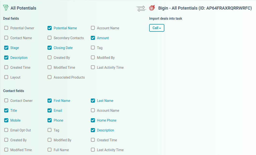 Page de Configuration