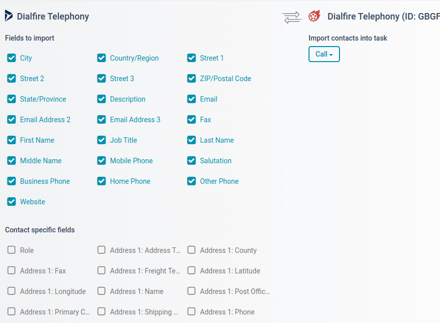 Página de configuración