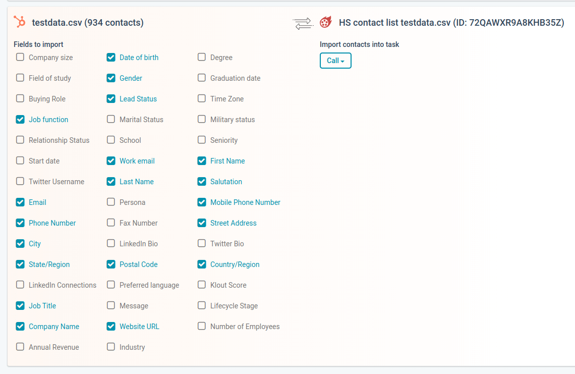 Configuration page