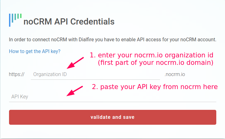 noCRM credentials