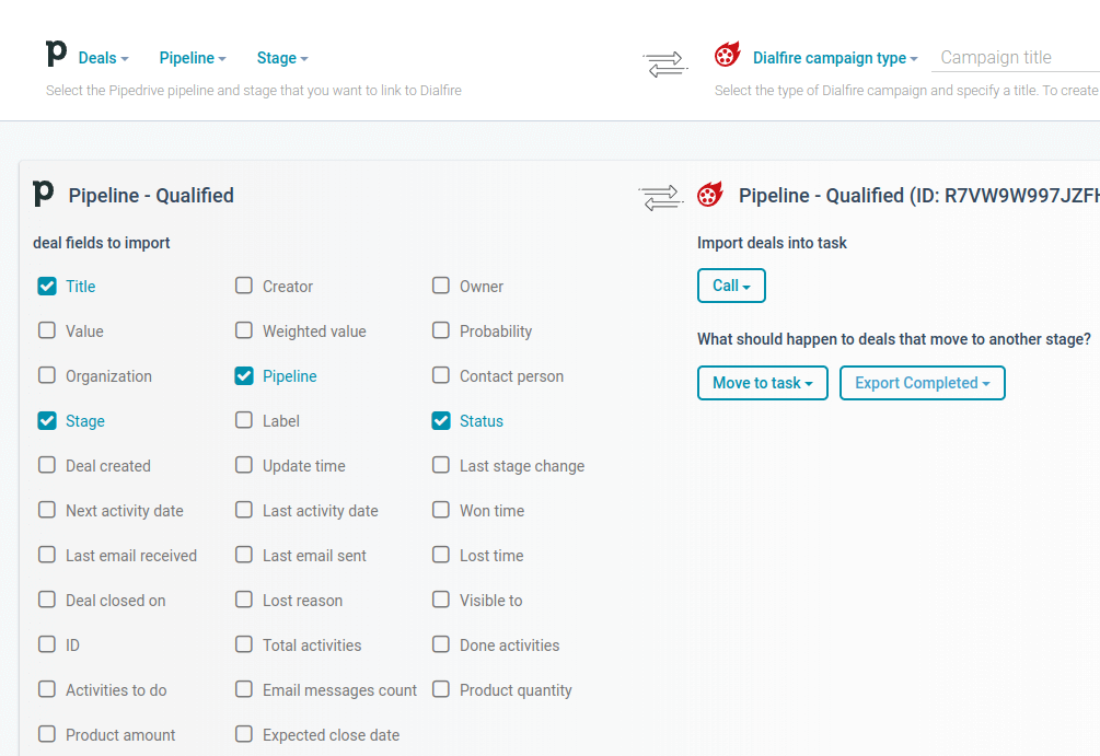 Página de configuración